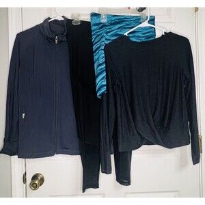 4 Old Navy Size M Active Woman's Workout Shirt Jacket Leggings Shorts Bundle Lot